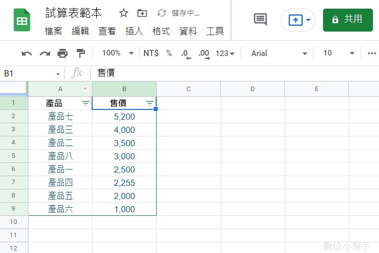 完成篩遠器排序