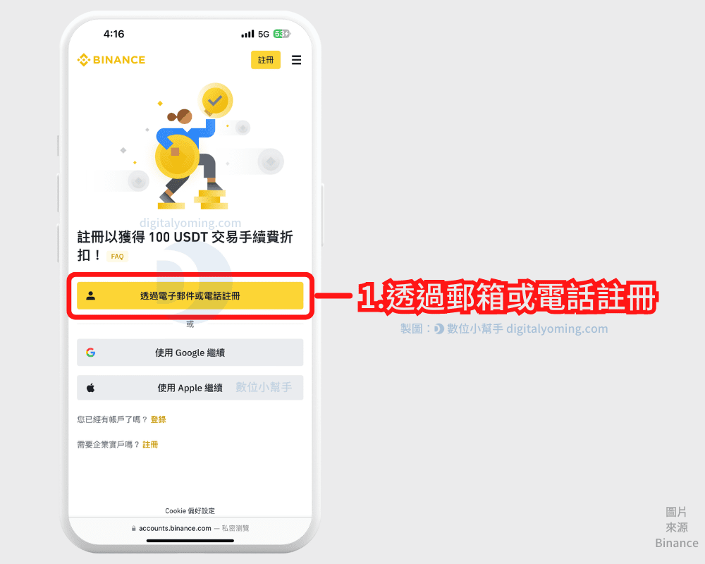圖解】幣安註冊流程1 分鐘，Binance KYC 身份認證開戶教學