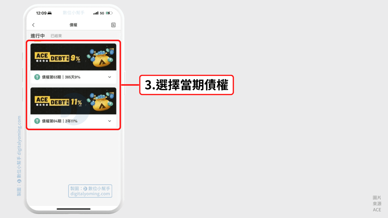 選擇要認購的當期債權