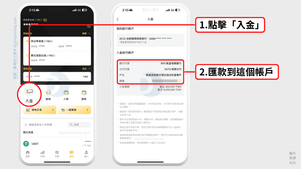 ACE 新台幣入金教學