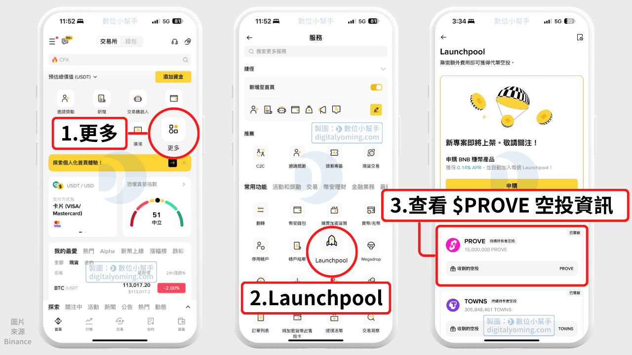 Binance HODLer Airdrop $PROVE 空投資訊查詢