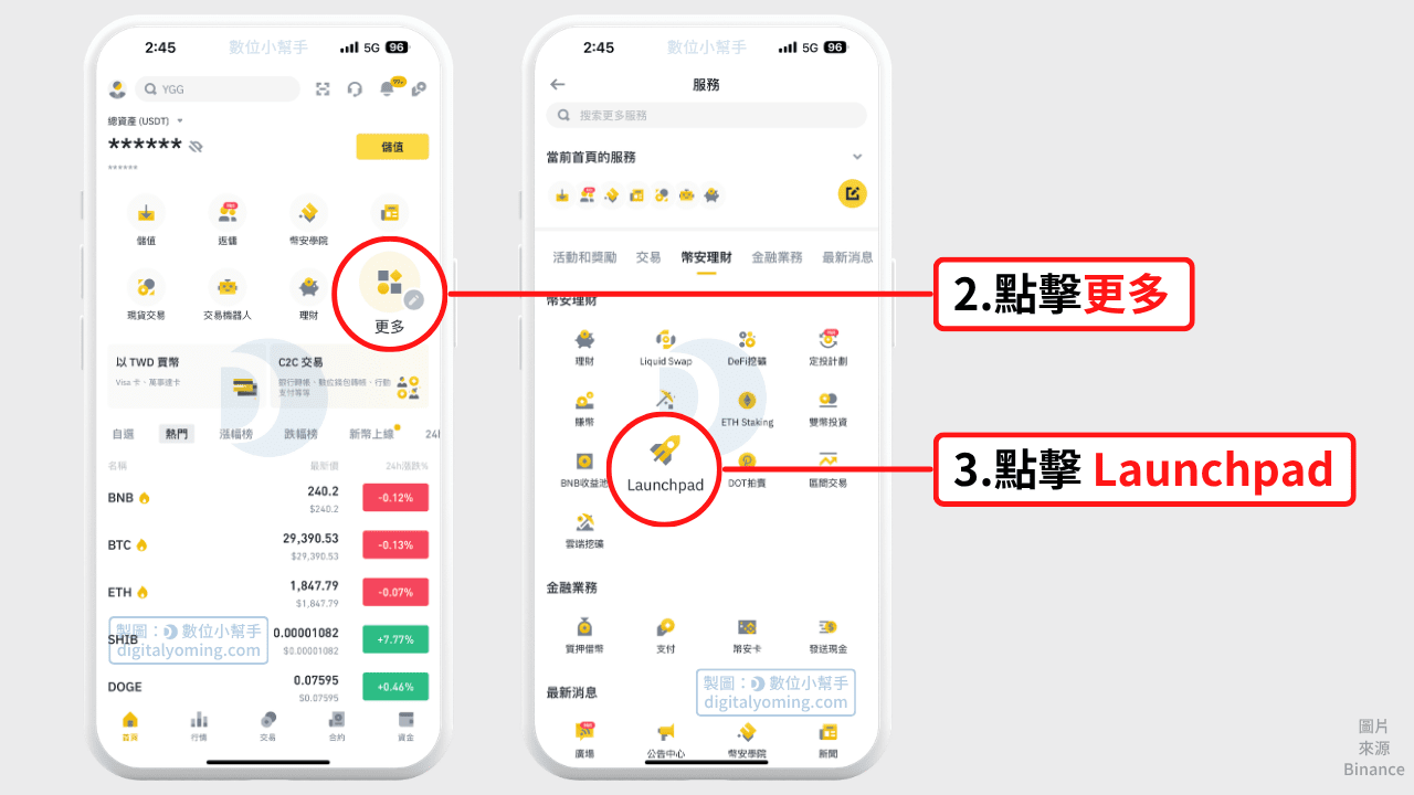 前往 Binance Launchpad