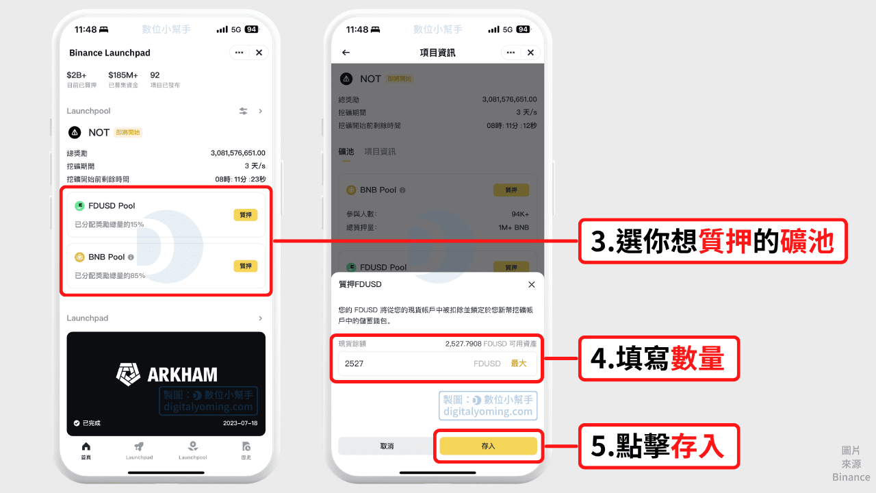 輸入質押數量