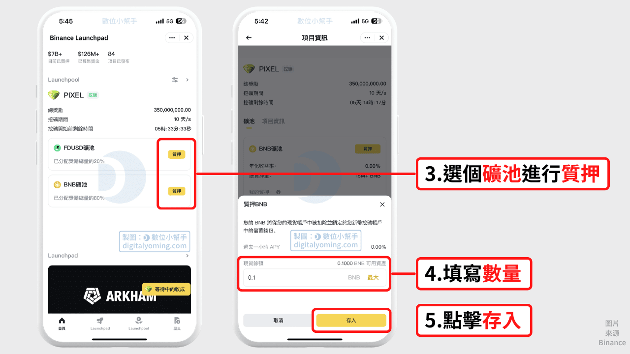 輸入質押數量
