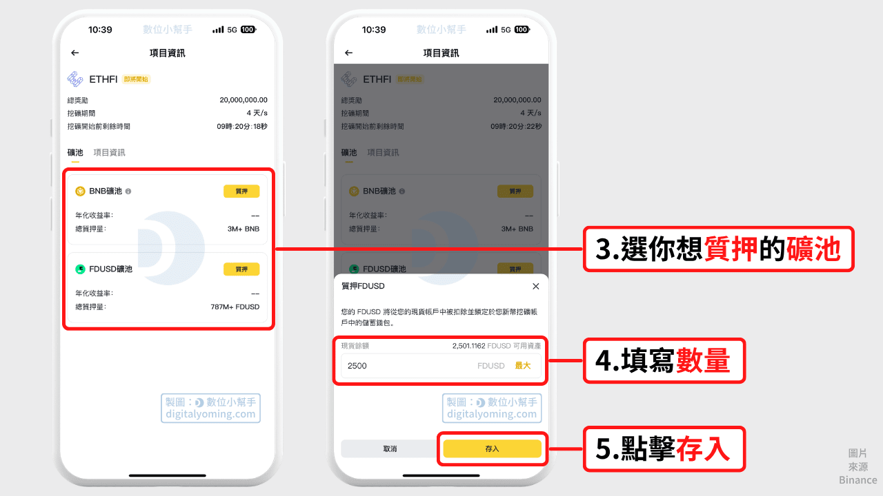 輸入質押數量