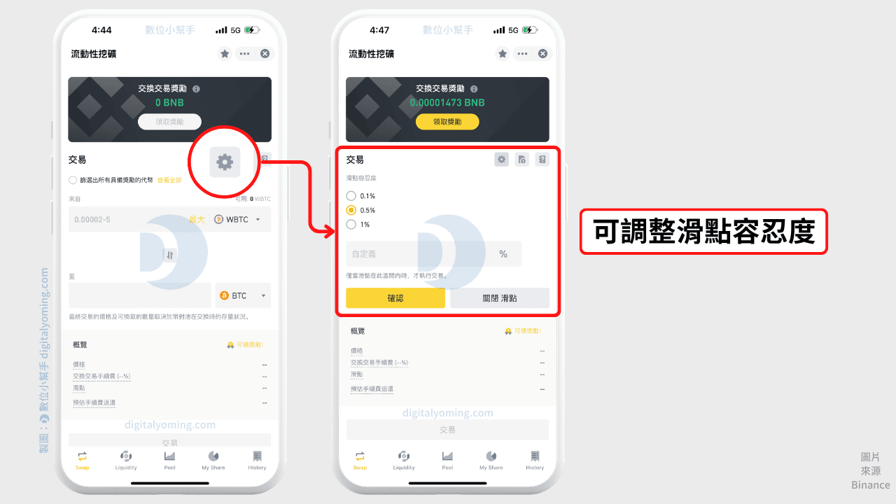 調整滑點容忍度