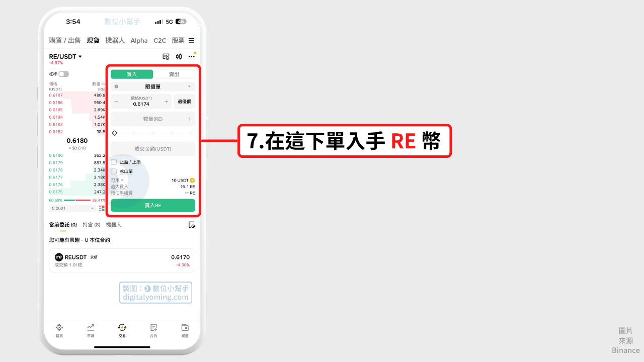 下單入手 RE 幣