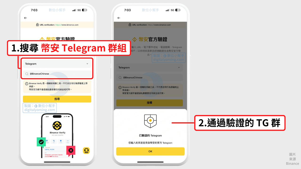 通過驗證的幣安 Telegram 群組