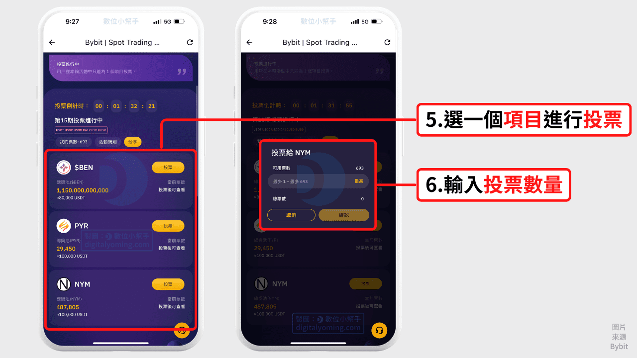 輸入投票數量