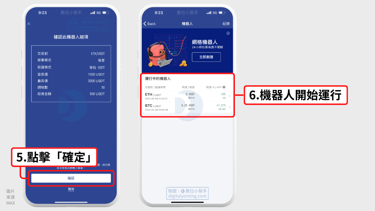 確認啟用網格機器人
