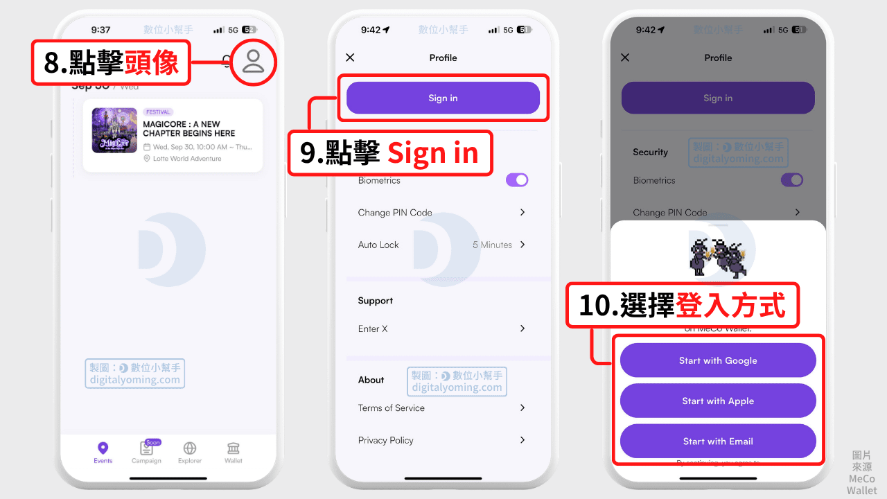 MeCo Wallet 登入帳號
