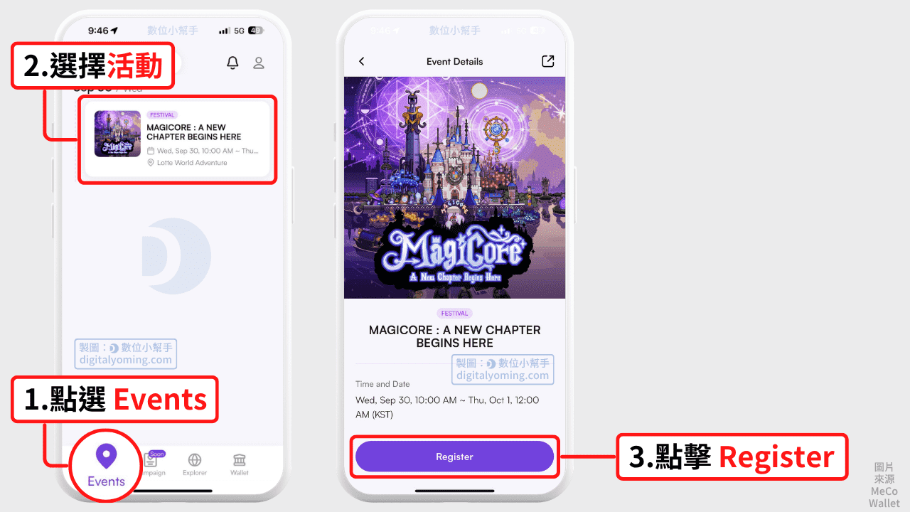 選擇欲參加的活動