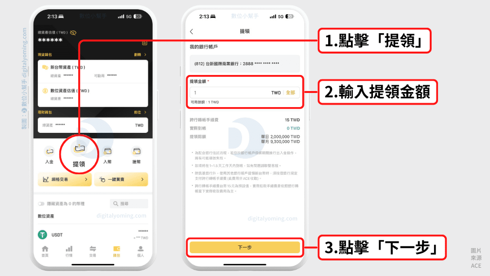 ACE 新台幣出金教學