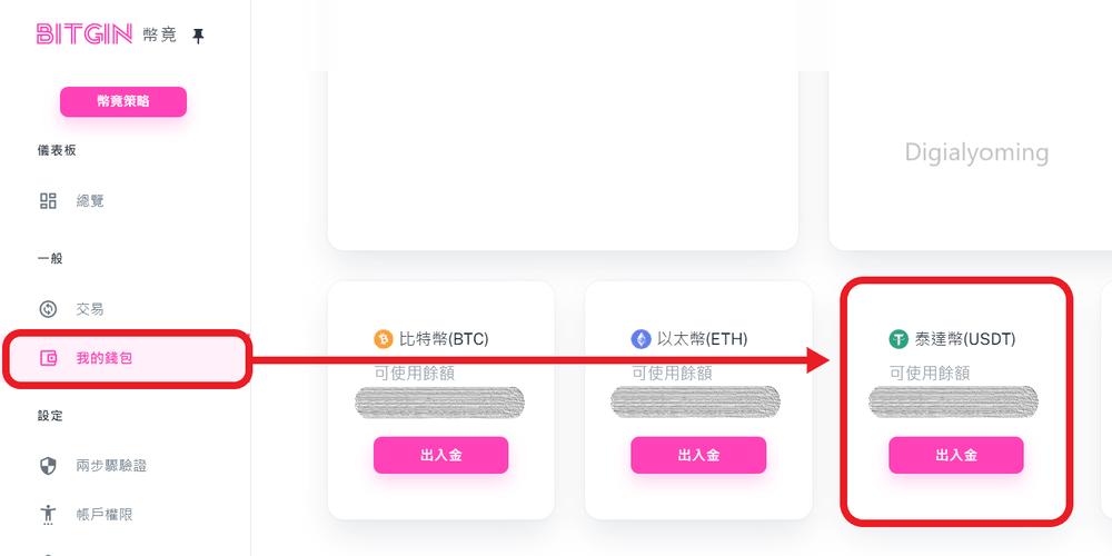 打開 BITGIN 錢包 打開 BITGIN 錢包