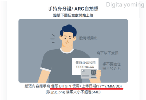 上傳手持身分證正面照片 上傳手持身分證正面照片
