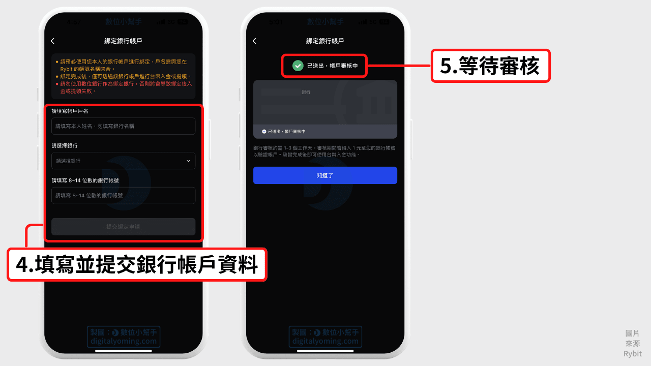填寫銀行帳戶資料 填寫銀行帳戶資料